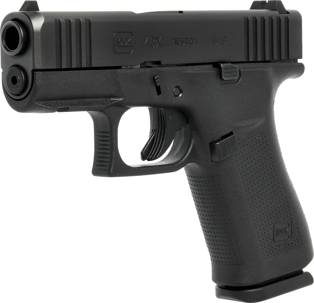 GLOCK 43X Rail, vedere la 45 de grade